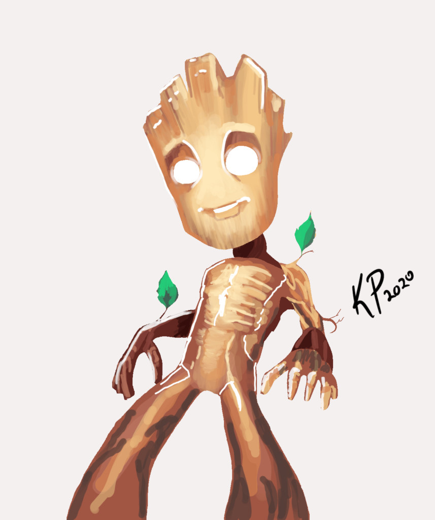 6 Fan Art Challenge - Baby Groot - Step: Color